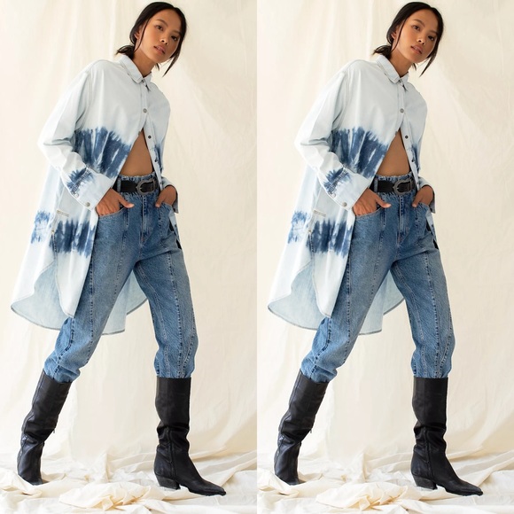 We The Free Tuscan Tie Dye Denim Tunic 